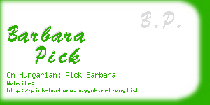 barbara pick business card